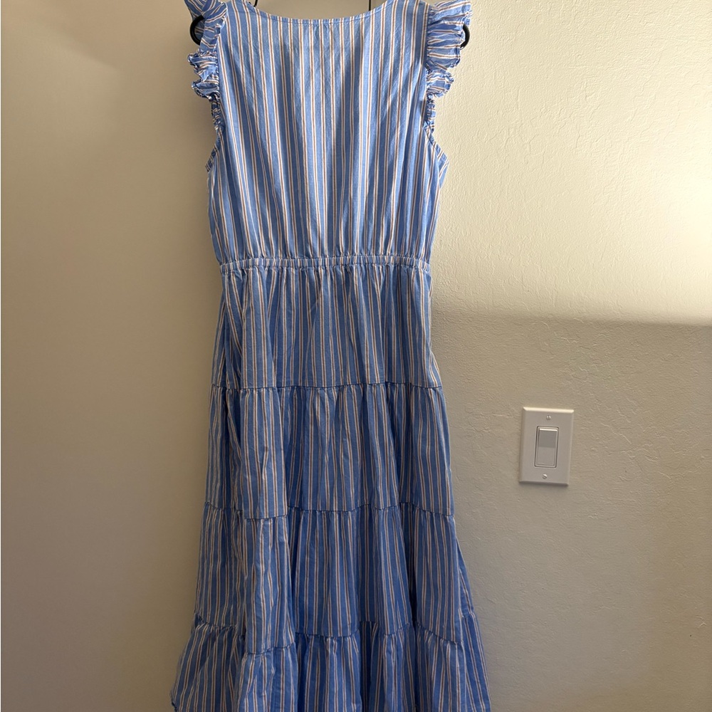 J. Crew Blue and Tan Striped Blouse - Picture 4 of 4